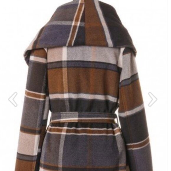 Chicwish Prairie Check Rabato Wrap Coat - XS - Picture 3 of 8